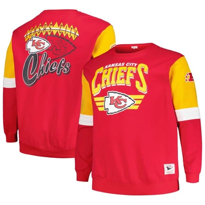 Mitchell & Ness Men's  Red Kansas City Chiefs Big And Tall Fleece Pullover Sweatshirt