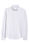 Eleventy Dandy Jersey Button-up Shirt In Lt Grey