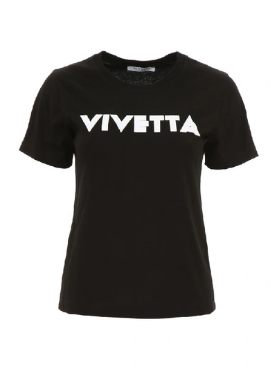 Vivetta T-shirt With Logo Print In Black (black)