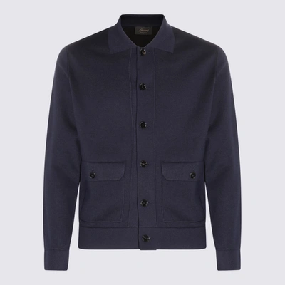 Brioni Navy Cotton And Cashmere Blend Casual Jacket