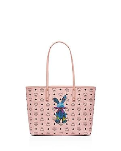 Mcm Rabbit East/west Shopper Tote In Soft Pink/gold
