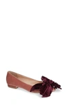 Cecelia New York Maria Flat In Rose/ Plum Velvet