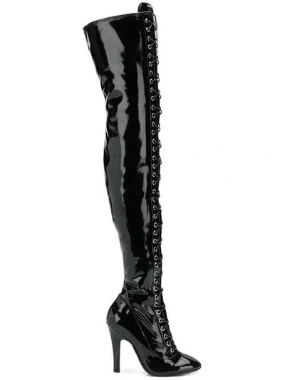 Moschino Boots In Patent Leather 31339 In Black