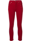 Rag & Bone High-rise Velvet Skinny Jeans In Chili Pepper