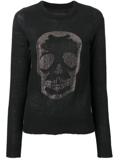 Shop Zadig & Voltaire Crystal Skull Jumper In Black