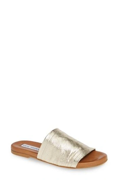 Steve Madden Caparzo Slide Sandal In Platinum Leather