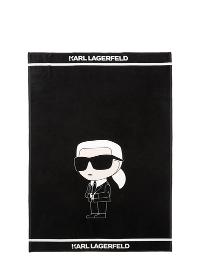 Karl Lagerfeld Beach Towel In Black