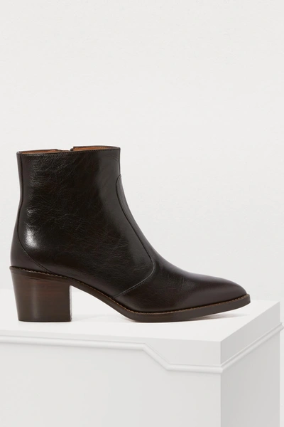 Vanessa Bruno Zipped Leather Cowboy Boots