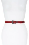 Rebecca Minkoff Whipstitch Leather Belt In Scarlett