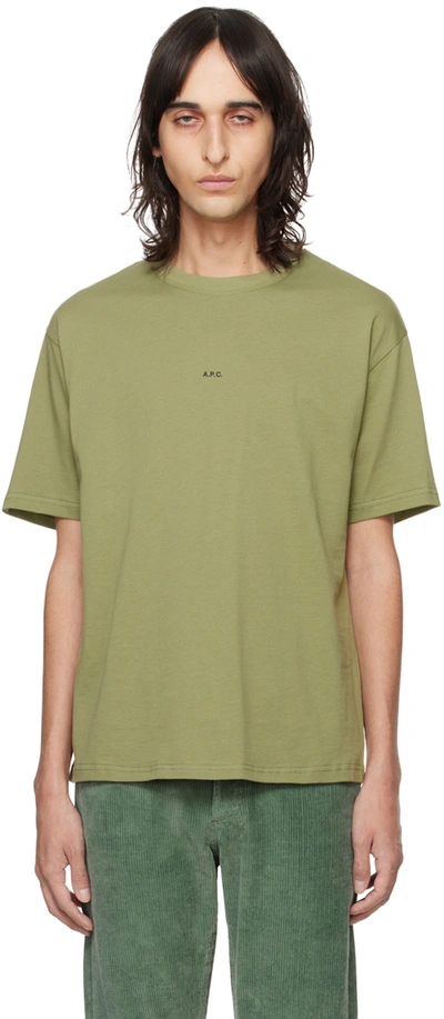 A.p.c. Kyle Logo-print T-shirt In Kaki