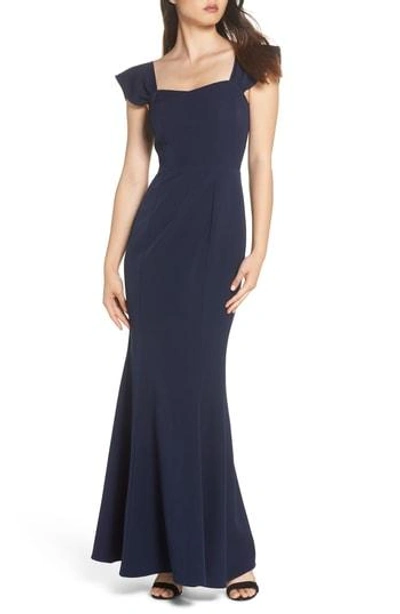 Wayf The Lucy Strapless Trumpet Gown In Crimson