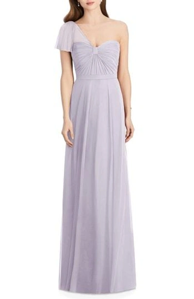 Jenny Packham One-shoulder Chiffon A-line Gown In Moondance