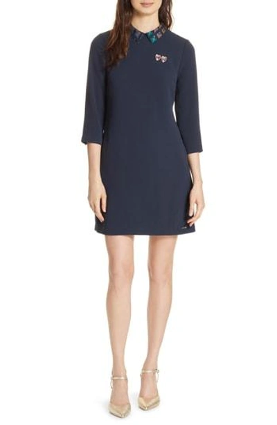 Ted Baker Colour By Numbers Delphin Shift Dress In Navy