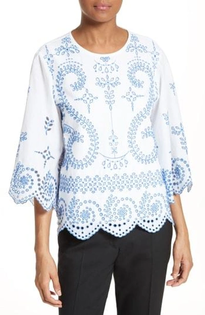 Tory Burch Mariana Broderie Anglaise Top In White