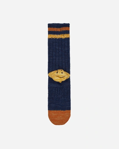 Kapital 60 Yarns Grandrelle Ivy Rainbowy Happy Heel-hold Socks Navy In Blue