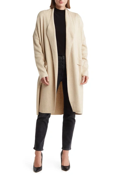 By Design Andrea Open Front Long Cardigan In Oatmeal