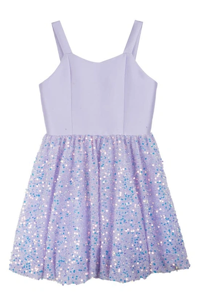 Rare Editions Kids' Mikado Sweetheart Strap Dress In Lavender
