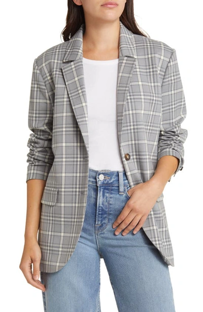 Treasure & Bond Oversize Plaid Blazer In Grey Avery Plaid