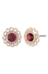 Marchesa Crystal Stud Earrings In Gld/ Siam