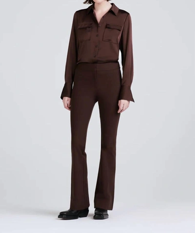 Derek Lam 10 Crosby Crosby Flare Trouser In Chocolate In Gold