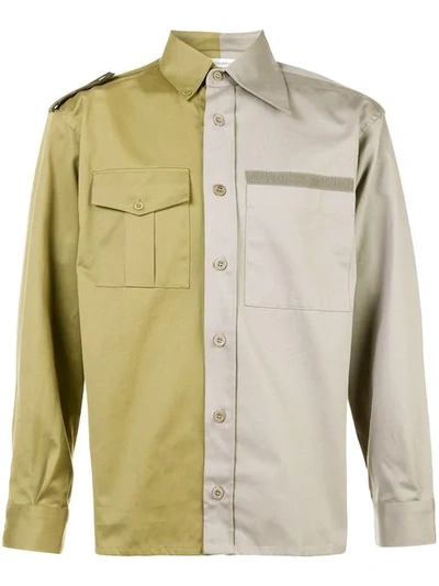Gosha Rubchinskiy Military-inspired Bicolored Shirt In White