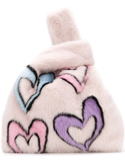Simonetta Ravizza Fluffy Hearts Tote Bag - Pink