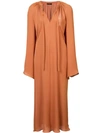 Voz Bell Sleeve Dress In Brown