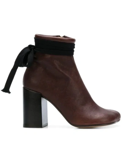 Mm6 Maison Margiela Tabi Ankle Boots In Moro