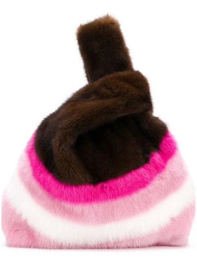Simonetta Ravizza Striped Fluffy Tote Bag - Pink