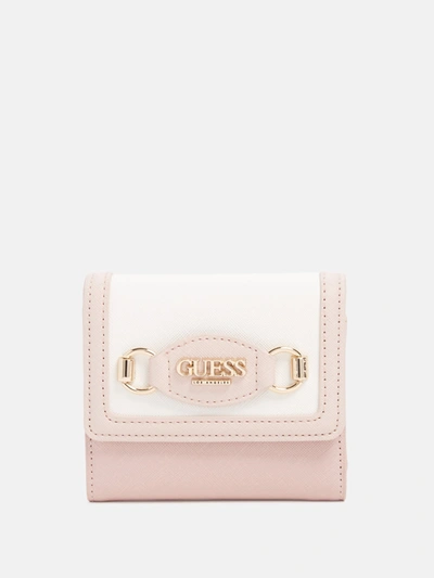 Guess Factory Genelle Tri-fold Wallet In Pink