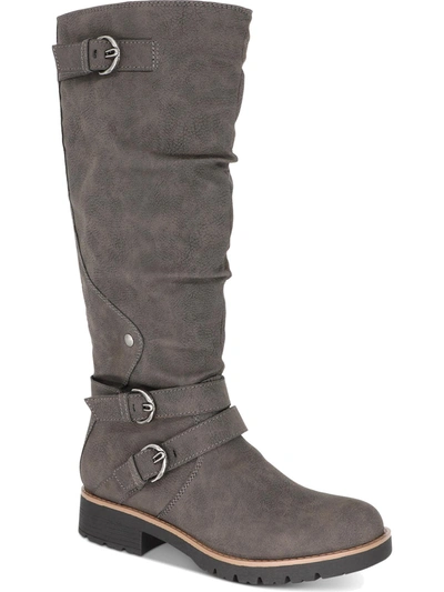 American Rag Brinley Womens Faux Leather Knee-high Motorcycle Boots In Pink