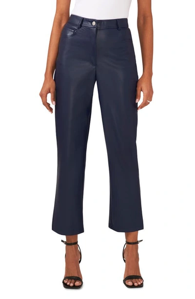 Halogen 5-pocket Faux Leather Pants In Classic Navy