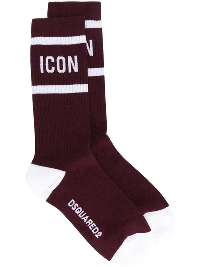 Dsquared2 Icon Socks In Red