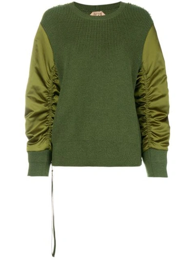 N°21 Nº21 Contrast Long-sleeve Sweater - Green