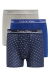 Calvin Klein 3-pack Boxer Briefs In Kmp Mazarine Bl