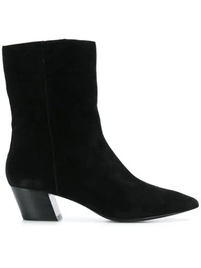 Ash Pointed Ankle Boots In Black