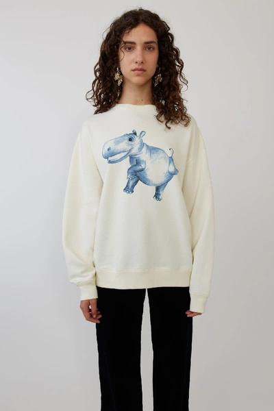 Acne Studios Hippo Print Sweatshirt Ivory White