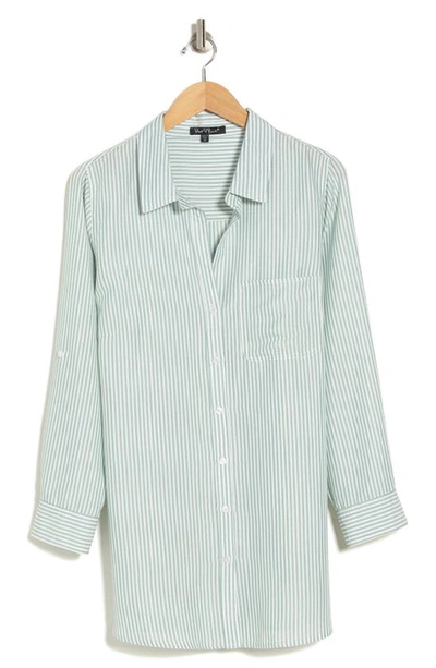 Velvet Heart Elisa Striped Roll Sleeve Shirt In Green