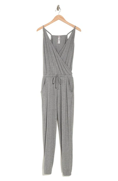 Go Couture Sleeveless Drawstring Waist Jumpsuit In Gray