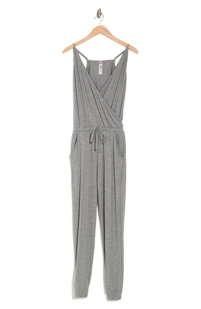 Go Couture Sleeveless Drawstring Waist Jumpsuit In Charcoal