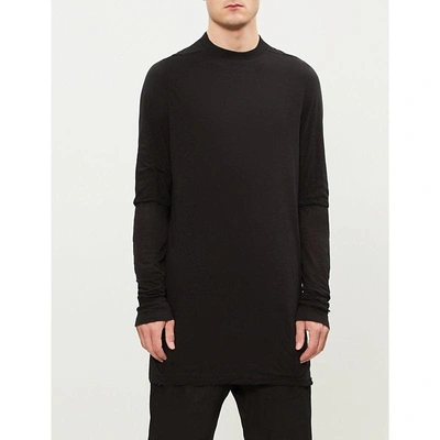 Rick Owens Drkshdw Layered Cotton-jersey T-shirt In Black