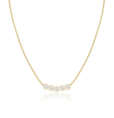Ariana Rabbani Five Horizontal Diamond Necklace Yellow Gold