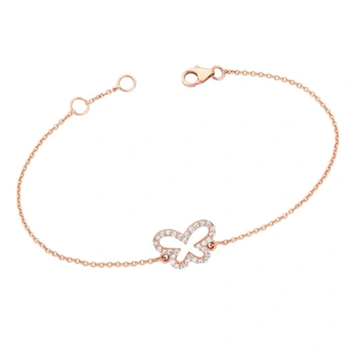 Ariana Rabbani Diamond Butterfly Bracelet White Gold In Pink