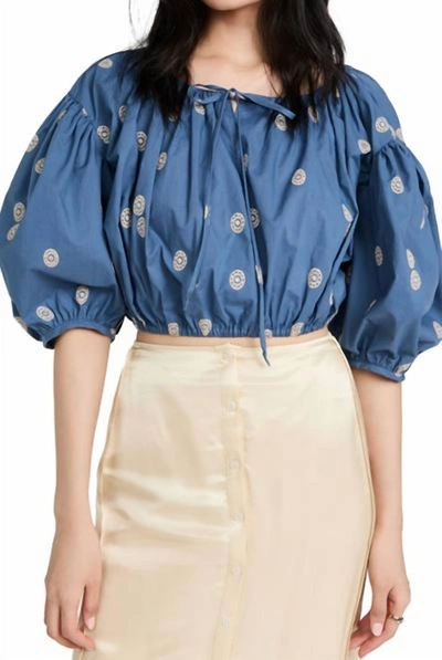 Ciao Lucia Octavia Top In Embroidered Cotton In Multi