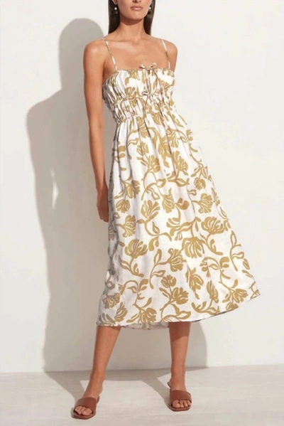 Faithfull The Brand Francesca Midi Dress In Ensola Floral Print Oat In Multi