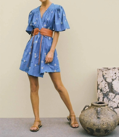 Ciao Lucia Sabrina Dress In Embroidered Cotton In Multi