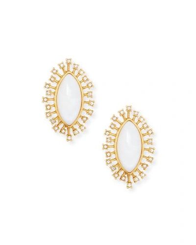 Sequin Mother-of-pearl Burst Stud Earrings In Gold
