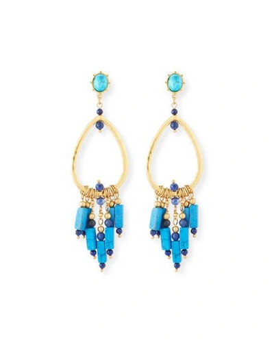 Sequin Turquoise Chandelier Earrings
