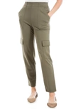 Max Studio Pull-on Ponte Cargo Pants In Sage