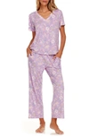 Flora By Flora Nikrooz Women's 2-pc. Nancy Printed Capri Pajamas Set In Lavender
